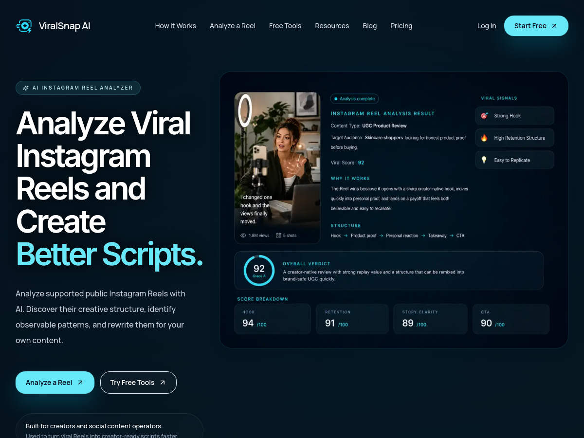 Screenshot of ViralSnap