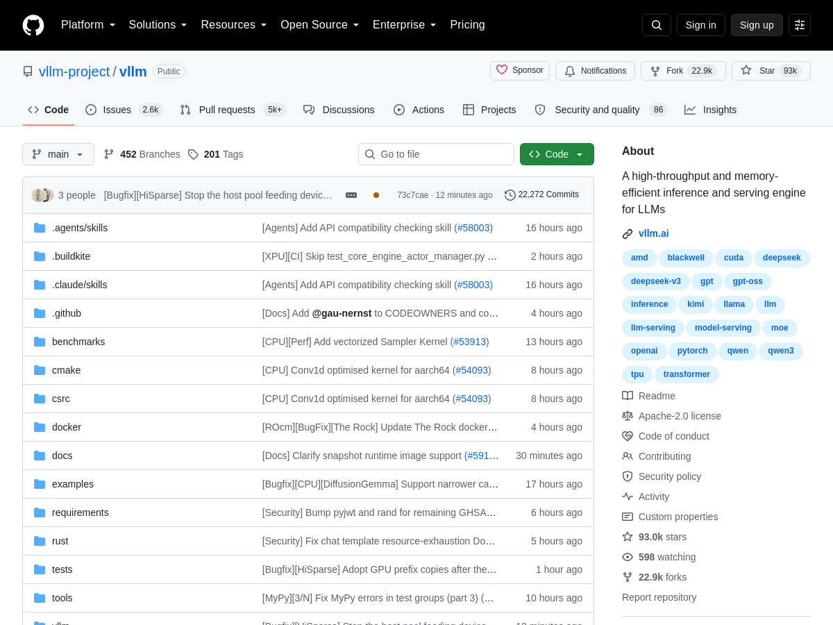 Screenshot of Vllm