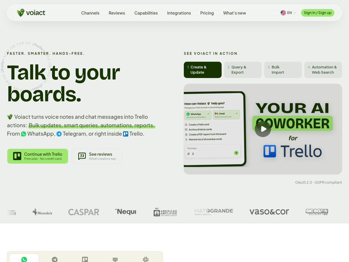 Screenshot of Voiact