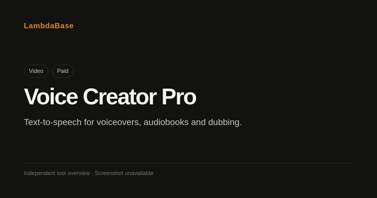 Screenshot of Voice Creator Pro