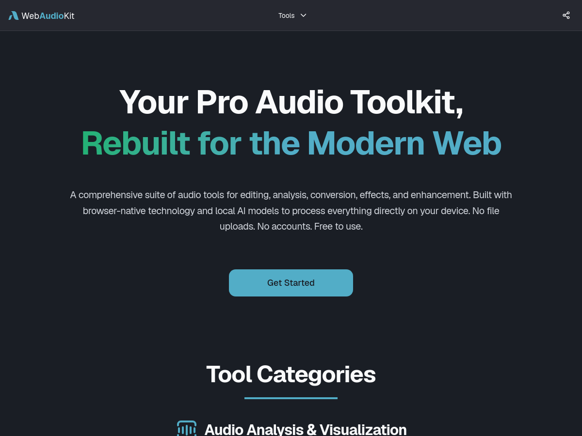 Screenshot of WebAudioKit