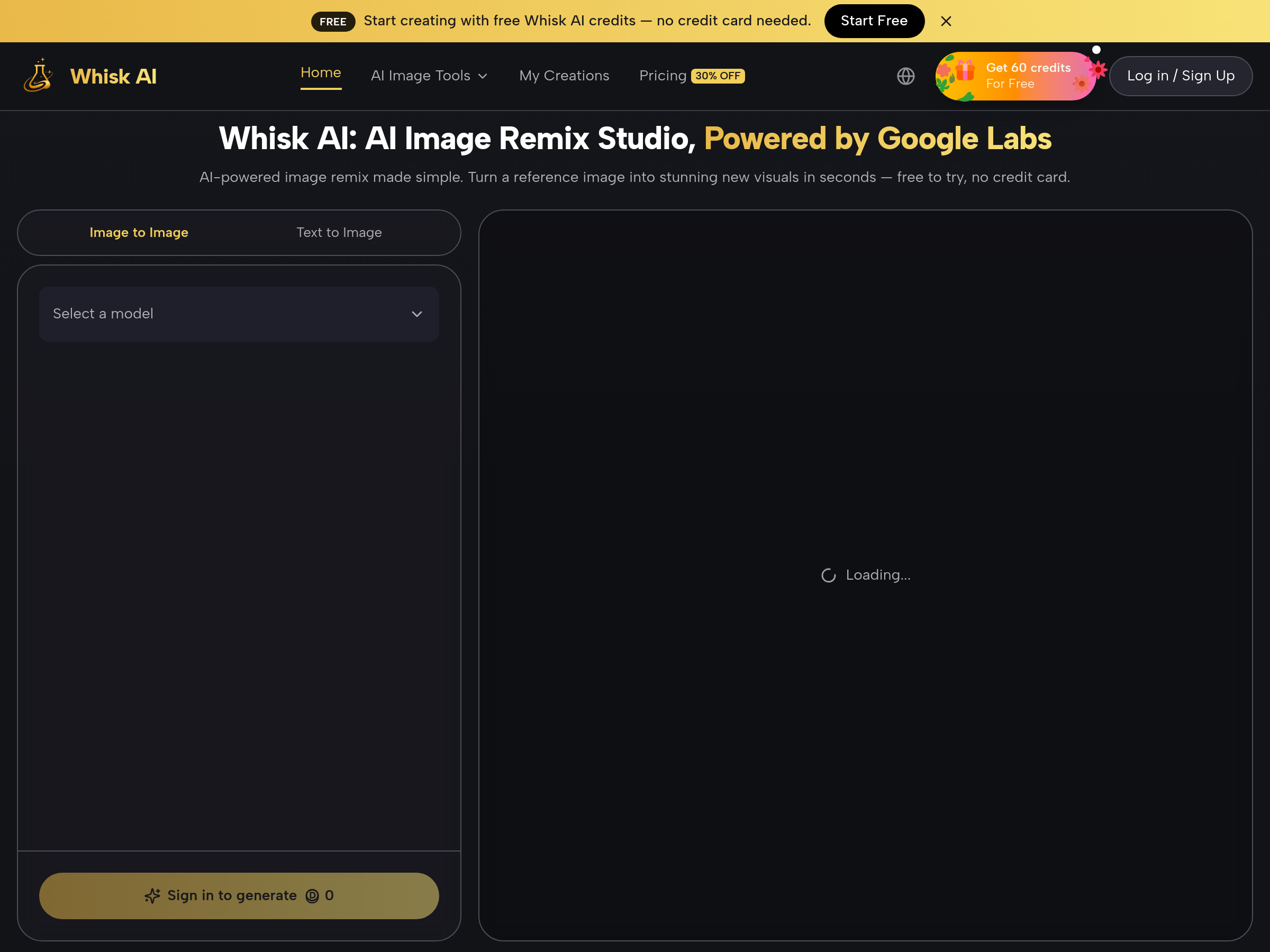 Screenshot of Whisk AI