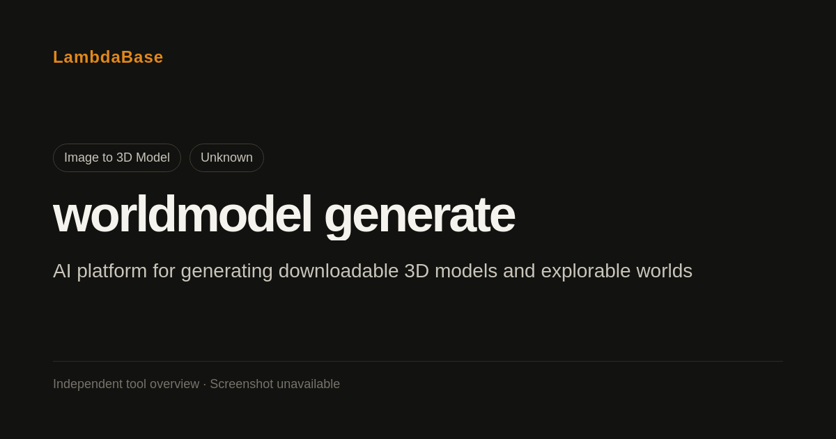Screenshot of worldmodel generate
